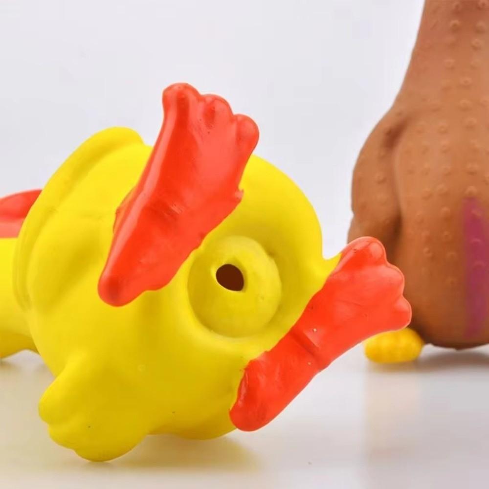 Yellow Rubber Dog Chew Toy Bite Resistant Squeaky Dog Toy Interactive Dog Toy  Pet Entertainment
