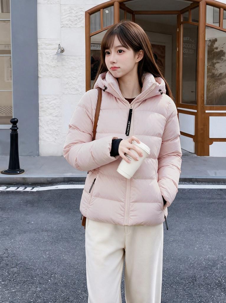 Waist Ribs Pink Down Cotton Clothes Women's Winter New Small Warm Padded Cotton-padded Jacket