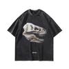 Męska Modna Marka Amerykańska High Street T-shirt z Nadrukiem Bezpośrednim Vintage Spierany Stary T-shirt z Krótkim Rękawem Męski