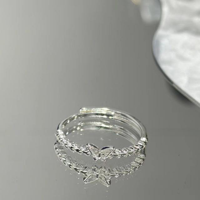 Retro Heavy Industry S plain ring, non-fading opening adjustable index finger ring