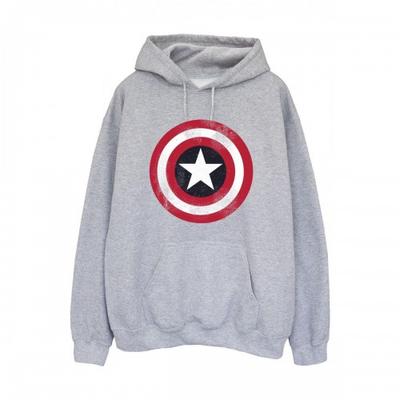 Moletom com capuz masculino com escudo angustiado