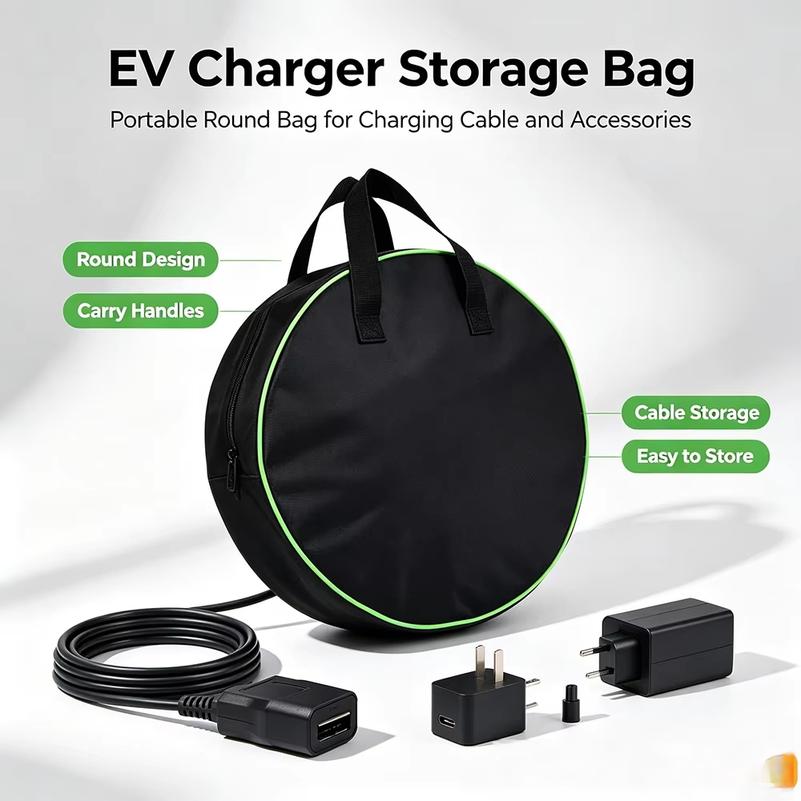 Oxford Fabric Waterproof Tool Pouch Circular Portable Bag for Hardware Tools Car Cable Storage