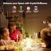 Crystal Rose Table Lamp, Remote Control & Touch Bedside Lamp, LED Night Light, Dimmable Bedside Lamp, USB Rechargeable, for