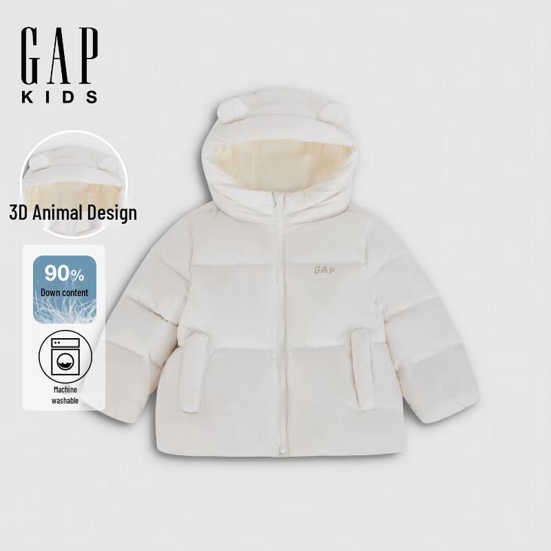 Gap Girls' Bear-Ear Hooded Puffer Down Jacket