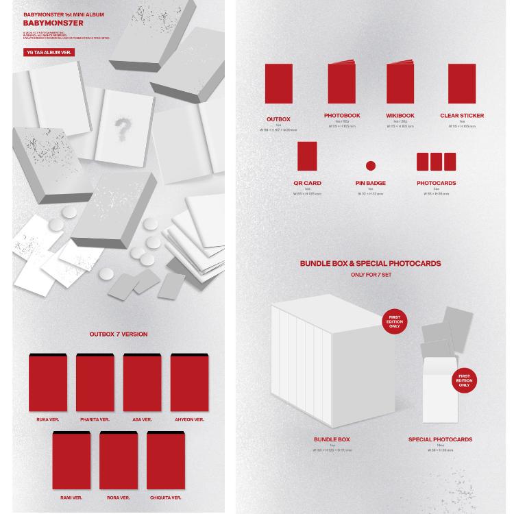 NO POB YG TAG ALBUM Ver BABYMONSTER 1st MINI ALBUM BABYMONS7ER