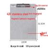 Chuntian Stainless Steel Clipboard with File Clip and Sticky Note Holder, A4/A3 Size