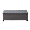 Storage Ottoman Bench, Button-Tufted End of Bed Bench with Side Bags, Flip-up Upholstered Storage Chest with Metal Frame, Linen Bed Ottoman for Living