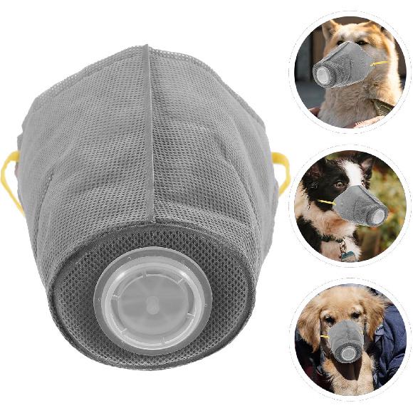STOBOK Adjustable Dog Gas Maskss Dog Muzzle Reusable Puppy Masks Breathable Dog Mouth Protection Masks Filter Air Pollutants for Small Large Dogs L