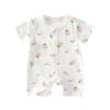 Baby Short Sleeve Romper, Lightweight Infant One Piece Pajamas, Summer Air Conditioning Outfit for Newborn Boys and Girls