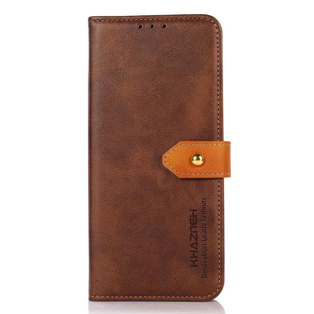 KHAZNEH For Motorola Edge 50 Ultra 5G/Moto X50 Ultra 5G Case PU Leather Phone Cover Gold Magnetic Buckle Decor