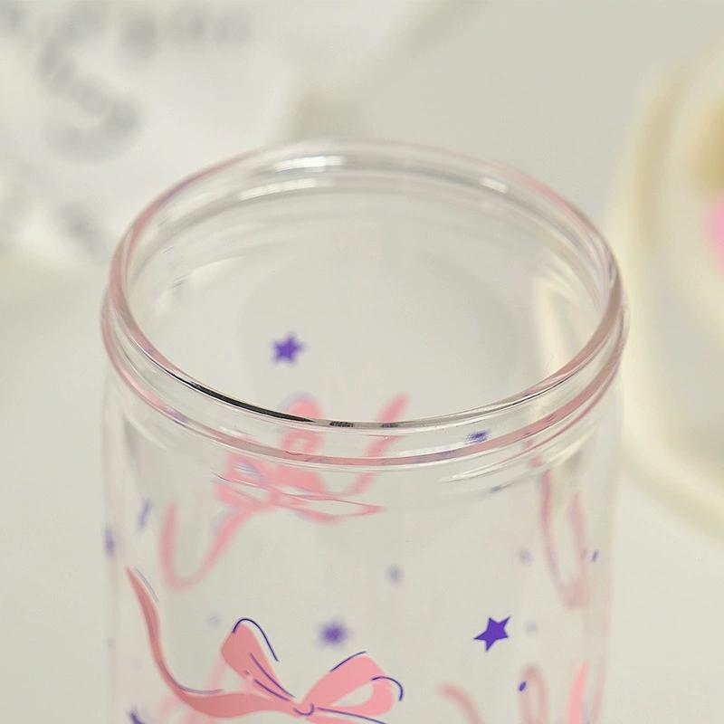 New Plastic Water Bottle With Straw Lid Portable Large Capacity Bubble Milk Tea Cups for Children Students Leak Proof Coffee Cup
