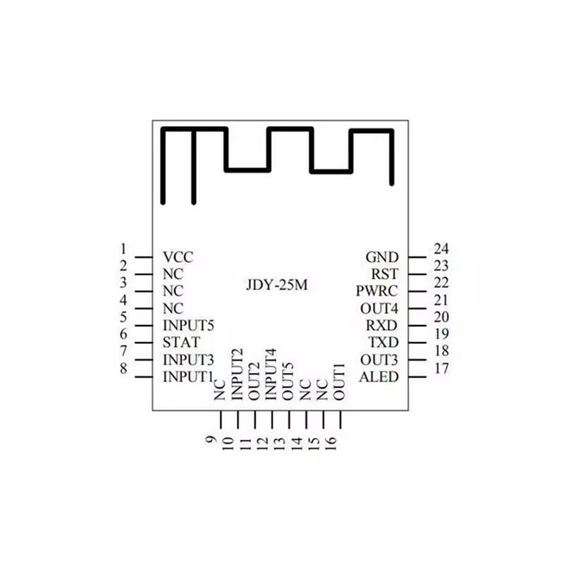 ABNR JDY-25M UART 1.9-3.6V Bluetooth Module Zigbee MESH Bluetooth5.0 Transparent Transmission Master-Slave 80M Distance
