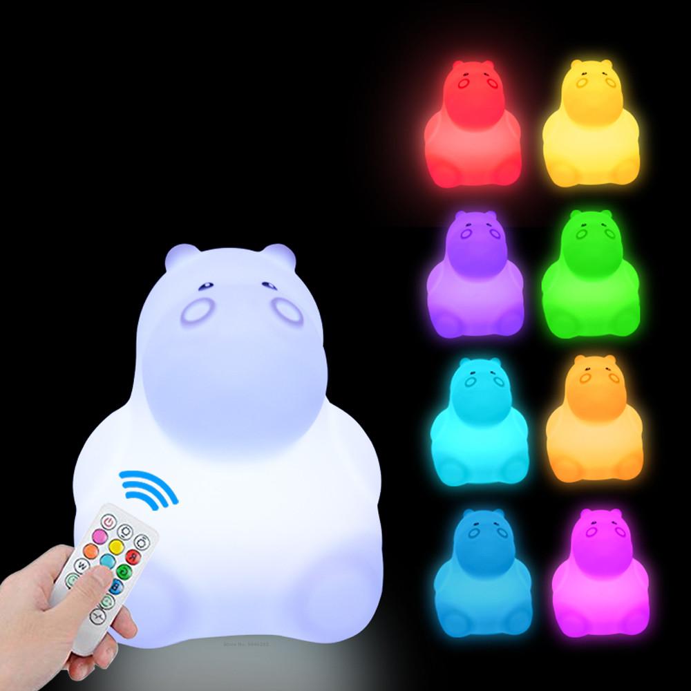 Eule LED-Nachtlicht, Touch-Sensor, Fernbedienung, 9 Farben, dimmbar, Timer, wiederaufladbar, Silikon-Nachtlampe für Kinder, Baby, Geschenk