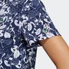 Adidas Printed Button Short Sleeve Polo Shirt Women tops Navy-Blue HS9026
