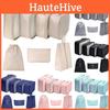 Solid 7pcs Color Travel Storage Bag Set Largecapacity Clothes Toiletries Bags
