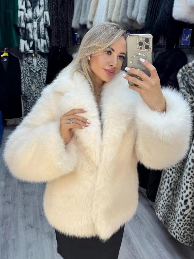 Neuer grenzüberschreitender Kunstpelzmantel: Weicher, flauschiger Fuchsstil für Damen - Umweltfreundliche europäische & amerikanische Street Fashion