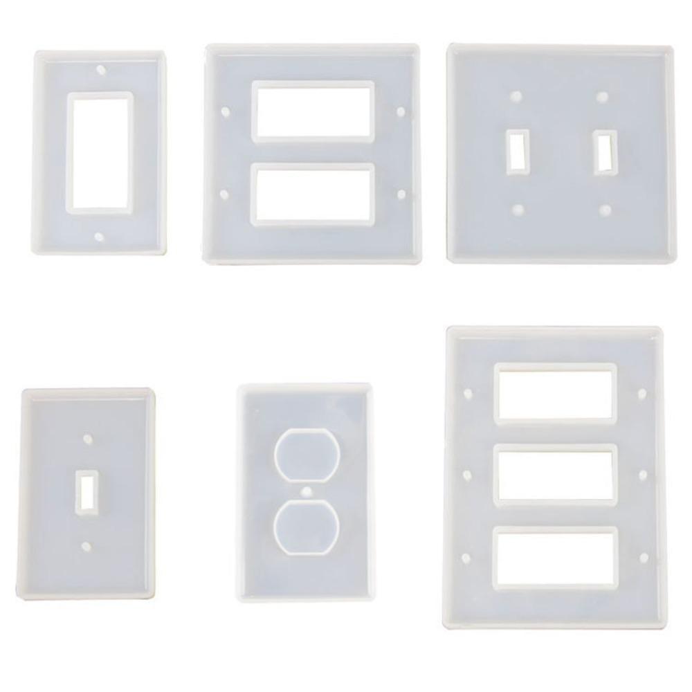 

6 шт. формы из силиконовой смолы, стандартный переключатель, панель розеток, декоративные ремесла, крышка переключателя света «сделай сам»