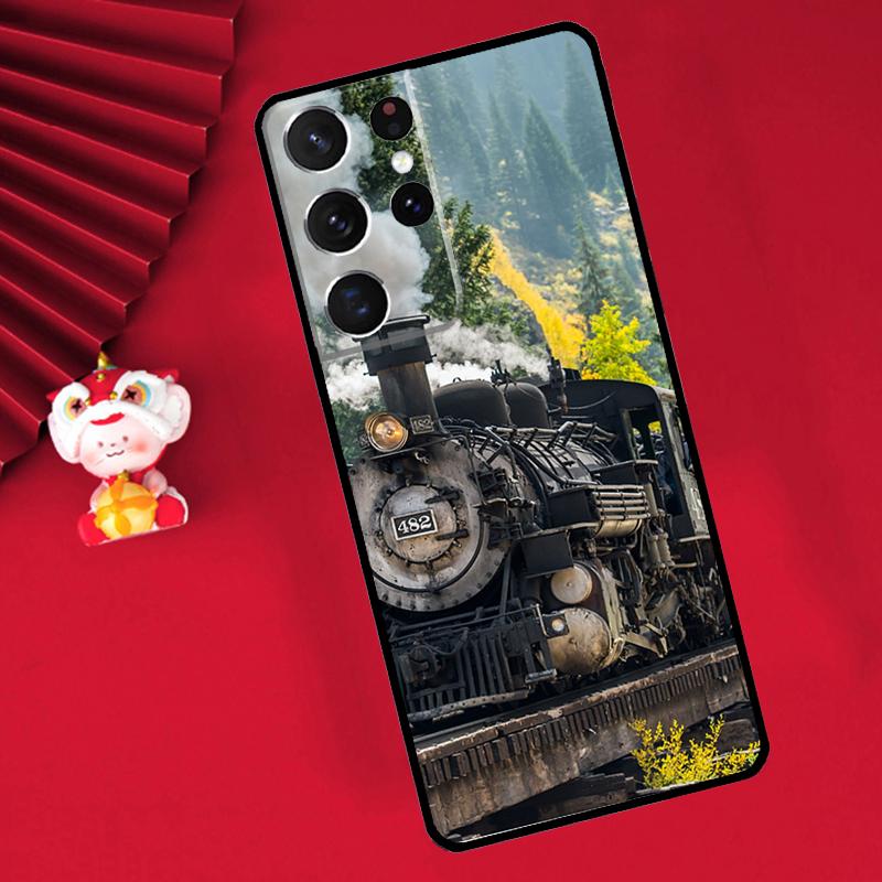 Train Steam Engine Case For Samsung Galaxy S24 S26 Ultra S21 S22 S20 S23 S25 Ultra Plus S10 S25 FE Cover Funda