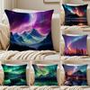 Reathtaking Natural Scenery Art Winter Aurora Cushion Cover Pillowcase Antidustmite living Room Sofa Decor Cushion Room