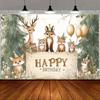 2D Forest Animal Photography Backdrop for Baby Shower Birthday Party