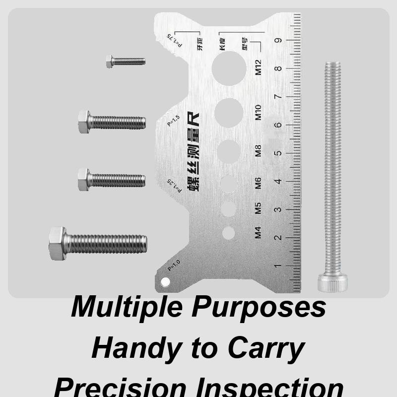 Bolt Measuring Tool Thread Checker Screw Measurement Ruler Double-Sided Screw Measuring Device for Jewelry Repair