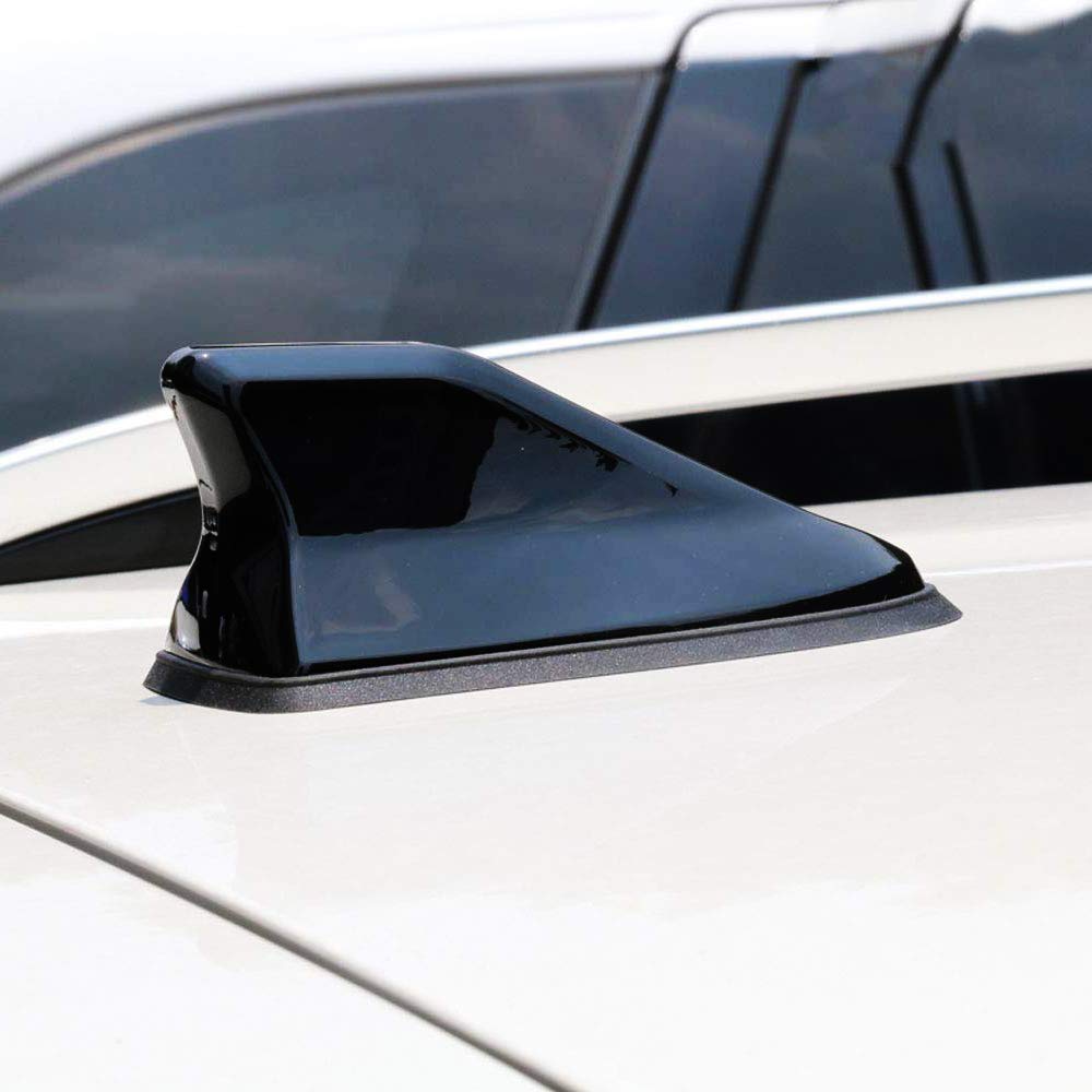 Japan Carnival Easy Install Shark Fin Antenna Dummy Antenna Dress Up Car Roof Waterproof Sensitivity Maintain Stylish Design (Black)