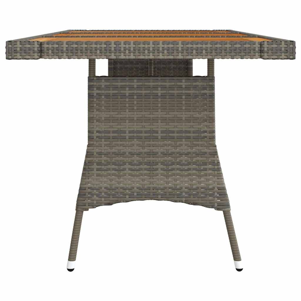vidaXL Gartentisch Grau 160x70x72 Cm Poly Rattan & Massivholz Akazie