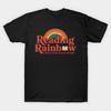 Asian Size Men Black Print T-shirt Reading Book Rainbow No-Cut Print Cotton Tshirt
