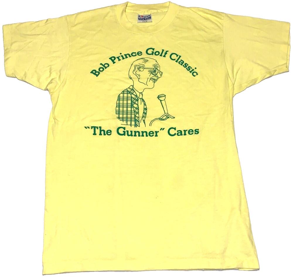 Rare 1980s Bob Prince Pirates Gunner Golf Classic T-Shirt New! MED Single Stitch Unisex T-Shirt XL