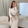 2024 Autumn Women's Slim Knit Round Neck Long Sleeve Dress