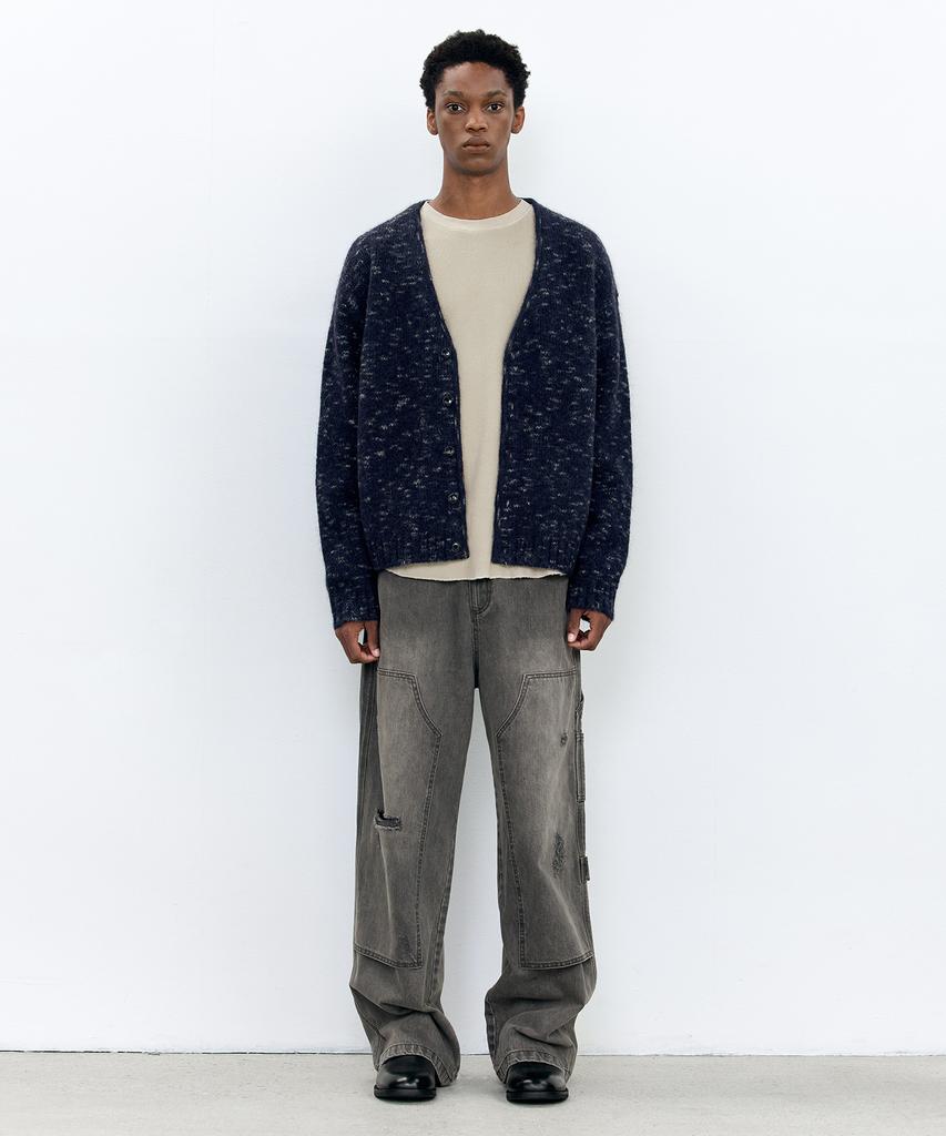 Insilence Italian Mohair Mix Cardigan Dark Navy