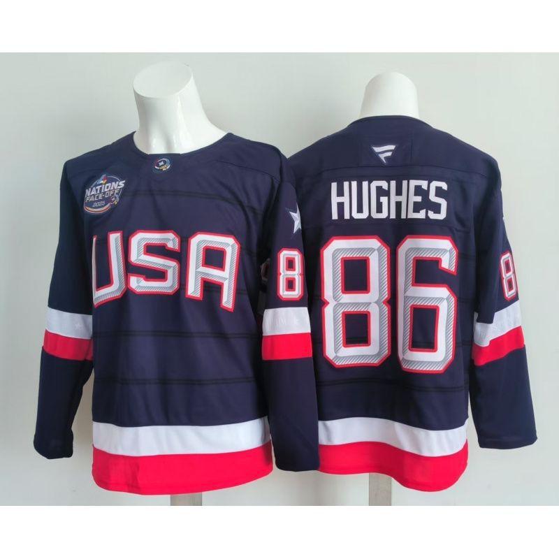 Mens NHL Team USA Hockey Jersey Premium Embroidered Retro Style Long Sleeve Sport Shirt