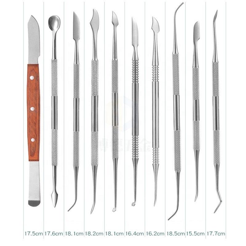 10 PCS Wax Carving Tools Dental Waxing Instruments with Case, Stainless Steel Wax Carvers Set