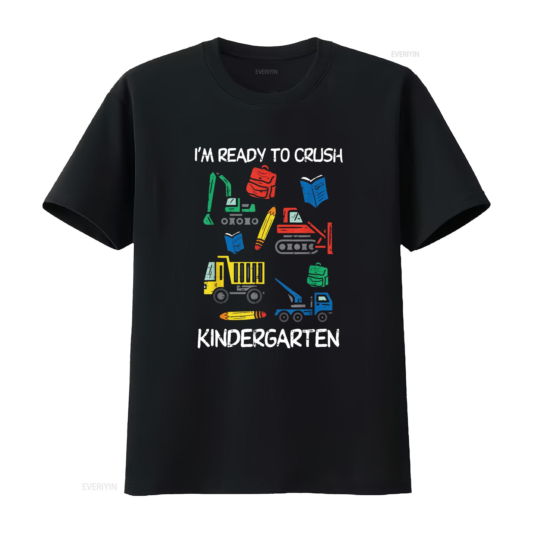 

Construction Trucks Im Ready To Crush Kindergarten Boys Kids T Shirt vintage Washed graphic Comfortable Stretched Slightly 4XL