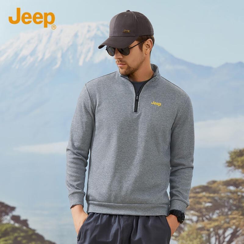 

JEEP Men s Stand-Collar Half-Placket Sweatshirt 2XL