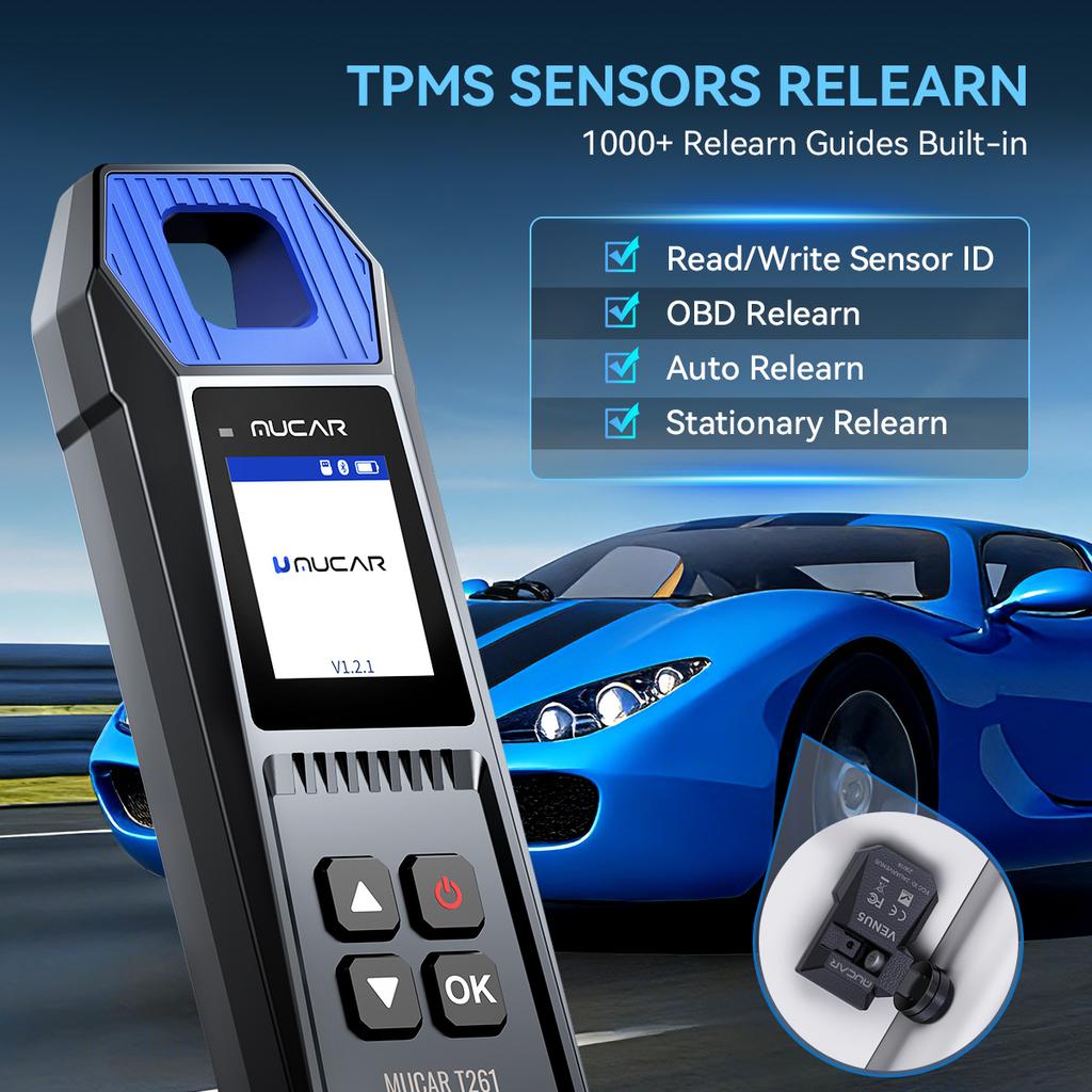 MUCAR T261 TPMS Car Tire Pressure Diagnose OBD2 Auto Diagnostic Tools Tire Pressure Sensor Relearn For MUCAR 892BT VO7S