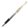 Great MONTBLANC Fountain Pen Solitaire White Star Silver Gold 18K Mens Used