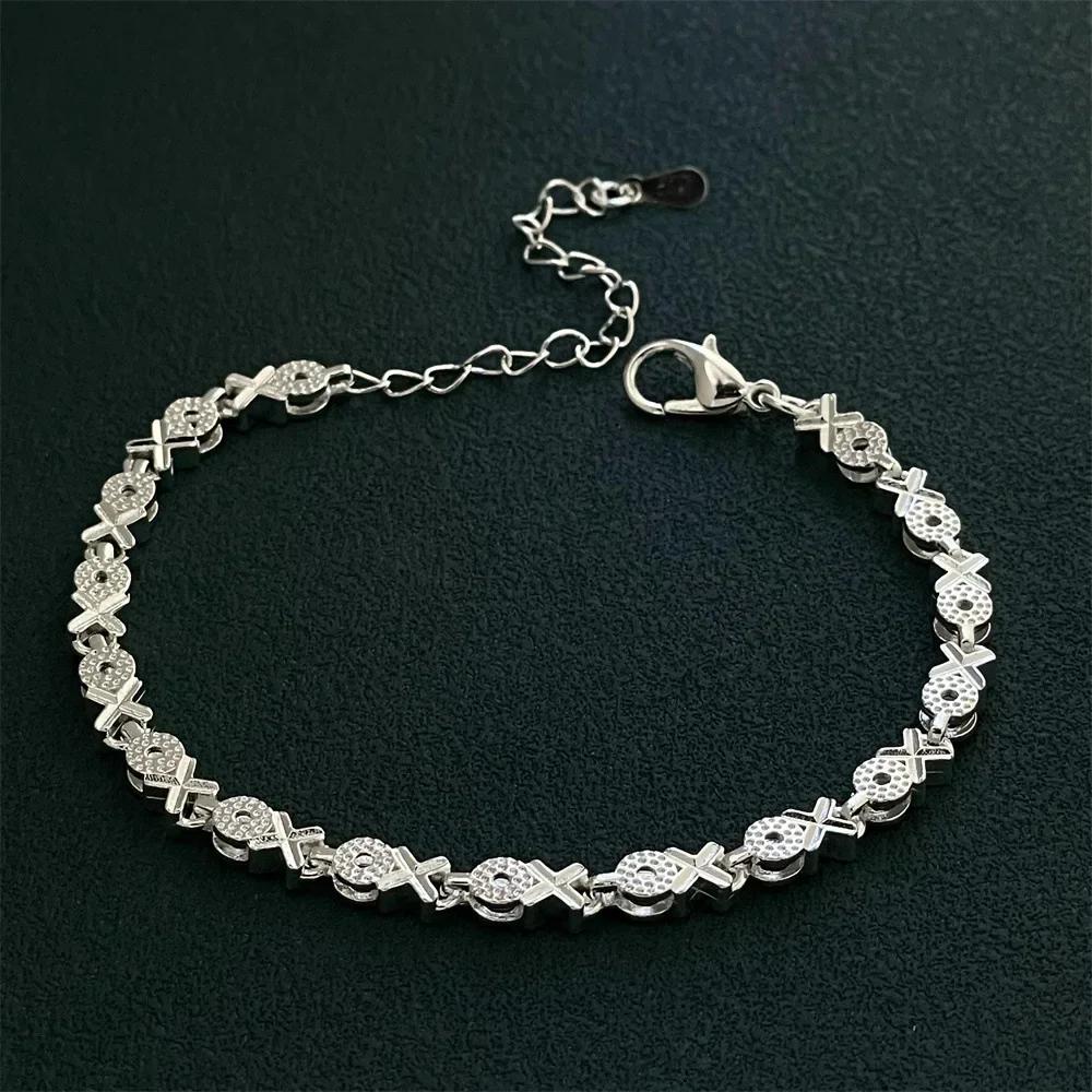 925  Silver 6MM Chain Bracelets For Women Men Fashion Simple Geometric Hollow Lobster Clasp Bracelet Engagement Jewelry