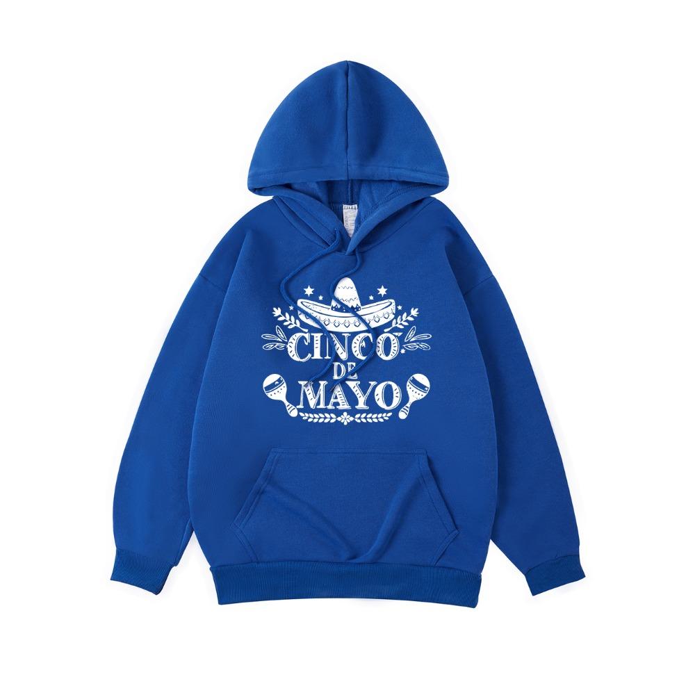 Mexico Cinco De Mayo Printing Hoodie Womens Basics Sporty Hooded Fleece Warm Soft Pullovers Casual Pocket Womans