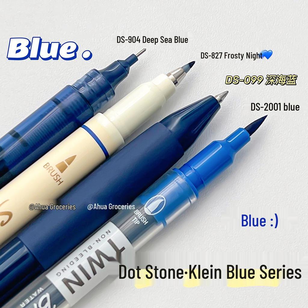 Dian Shi Soft Writing Brush & Highlighter Pen - Yellow, Eye-Friendly, Ideal for Students and Journals.