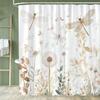 Beautiful Flowers Shower Curtain for Bathroom Blue Floral Romantic Wildflower Plants Nature Scenery Home Decor Curtain with Hook