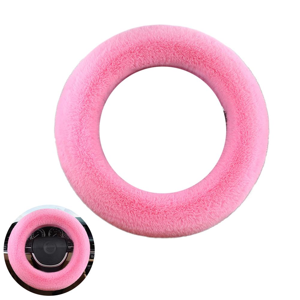 Super Soft Winter Car Steering Wheel Cover 38cm Plush Warm Steering-Wheel Cover Universal Protector For Women's Car Accessories