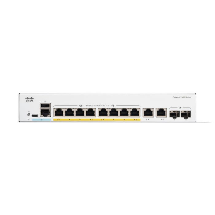 Switch - CISCO - Catalyst 1300 - 8 ports GE PoE - Gigabit Ethernet - 67W PoE