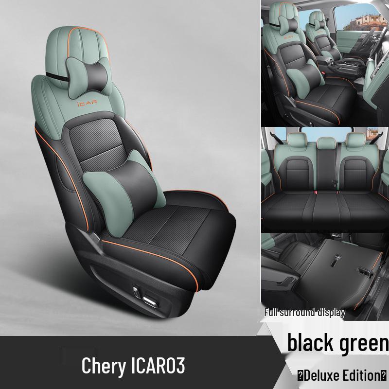 New Universal 5-Seat Full Leather Car Seat Cushion for Car03 - All Seasons