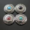 5 Pcs Leather Decorative Button Imitation Turquoise Buttons Flower Clothes Buttons for Jewelry Making Decoration