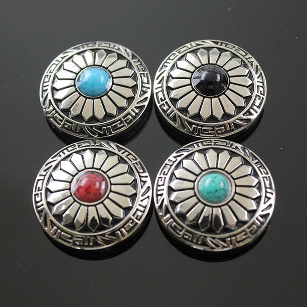 5 Pcs Leather Decorative Button Imitation Turquoise Buttons Flower Clothes Buttons for Jewelry Making Decoration