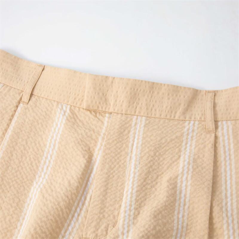 Puma Apres Court Striped Design Loose Mid Waist Casual Shorts Unisex Shorts Soft-Sand 628236-32
