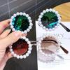New Luxury Pearl Sun Glasses Women Fashion Metal Frame Round Sun Glasses  Designer Imitation Pearl Gradient Sun Glasses UV400