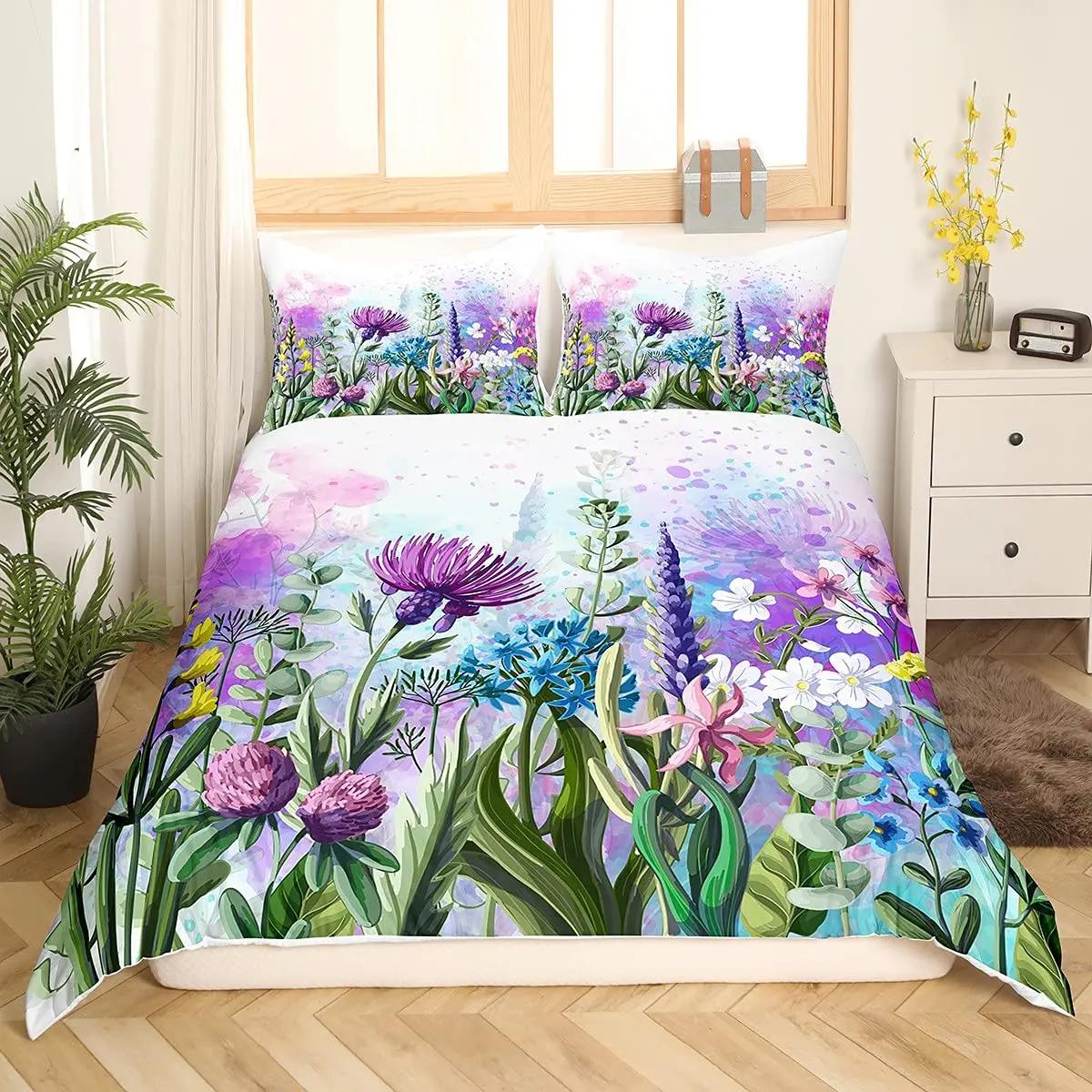 Комплект постельного белья с лавандовым принтом — фото 18