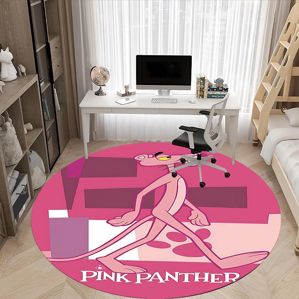 1pc Pink Panther Office Round Area Rug, Under Office Chairs Bedroom Living Room Home Decor, Available in Various Sizes1